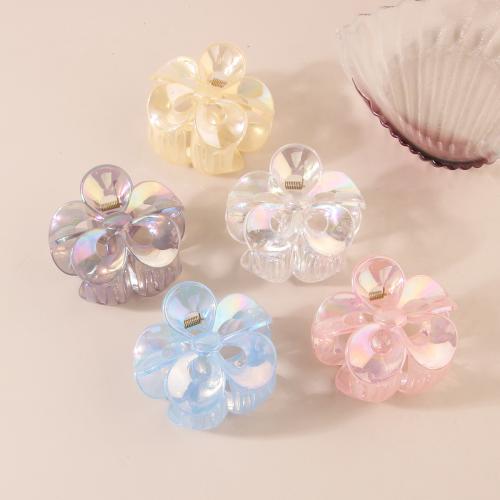 Hair Claw Clips, Plastic, Flower, AB color plated, for woman & hollow, more colors for choice, Sold By PC