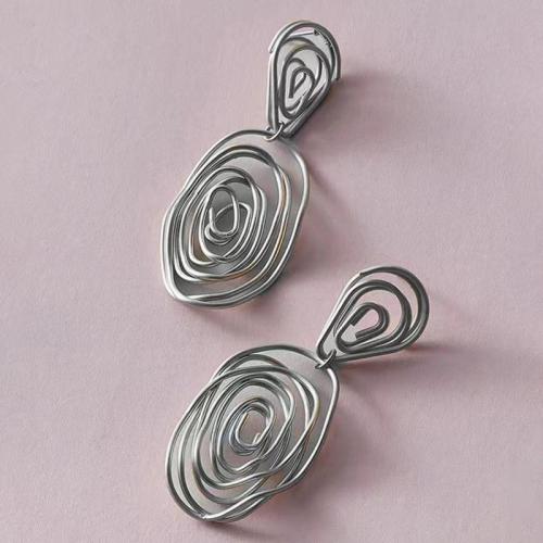 Boucle d'oreille dormeuse en alliage de zinc, Placage, pour femme, plus de couleurs à choisir, 52x26mm, Vendu par paire