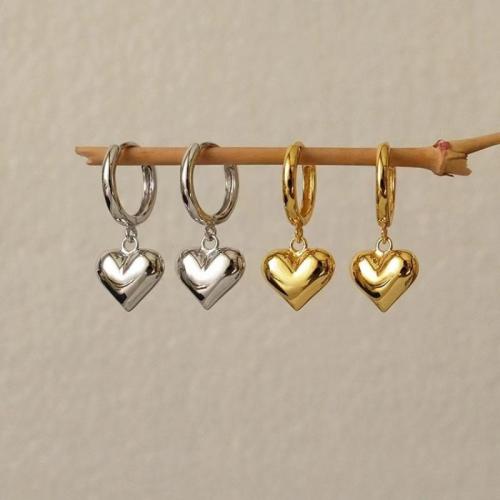 Tibetan Style Drop Earrings, Heart, plated, for woman, more colors for choice, 31x15mm, Sold By Pair