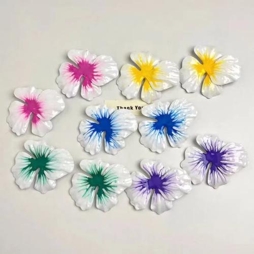 Iron Earring, petals, plated, for woman & enamel, more colors for choice, Sold By Pair