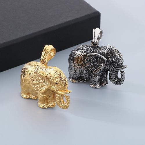 Stainless Steel Animal Pendants, 304 Stainless Steel, Elephant, Vacuum Ion Plating, for man & with rhinestone, more colors for choice, Sold By PC