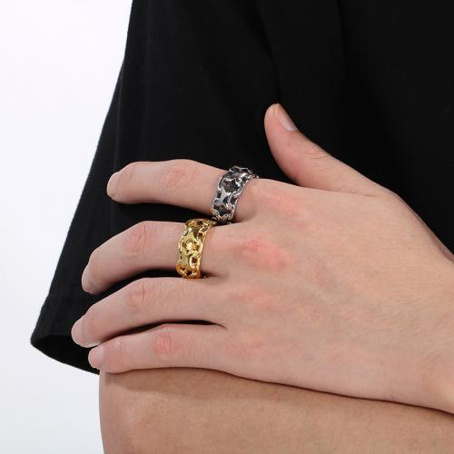 Stainless Steel Finger Ring 304 Stainless Steel Round Vacuum Ion Plating & for man & hollow Sold By PC