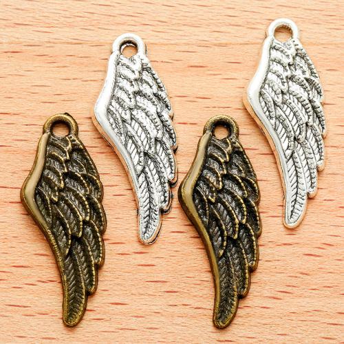 Wing Shaped Zinc Alloy Privjesci, Cink Alloy, pozlaćen, možete DIY, više boja za izbor, 27x10mm, 100PC/Torba, Prodano By Torba