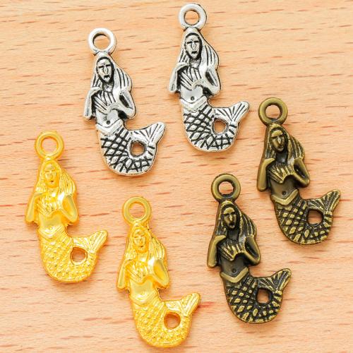 Tibetan Style Pendants, Mermaid, plated, DIY, more colors for choice, 22x12mm, 100PC/Bag, Sold By Bag