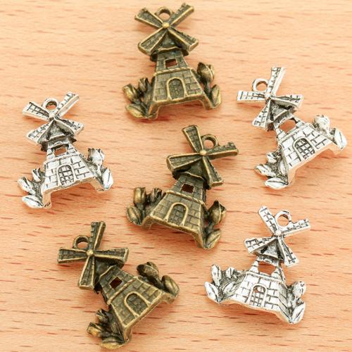 Tibetan Style Pendants, Pinwheel, plated, DIY, more colors for choice, 18x16mm, 100PC/Bag, Sold By Bag