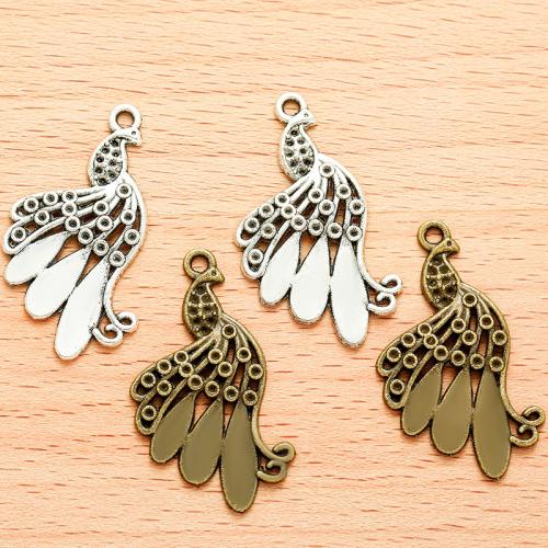 Tibetan Style Animal Pendants, Peacock, plated, DIY, more colors for choice, 34x18mm, 100PC/Bag, Sold By Bag