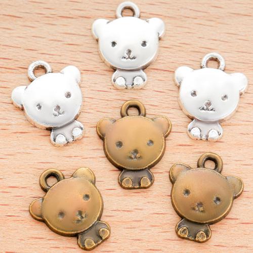 Pingentes animais de liga de zinco, Urso, banhado, DIY, Mais cores pare escolha, 13x11mm, 100PC/Bag, vendido por Bag