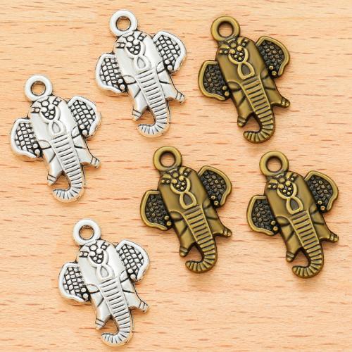 Zinc Alloy Animal Pendler, Elephant, forgyldt, du kan DIY, flere farver til valg, 23x17mm, 100PC/Bag, Solgt af Bag