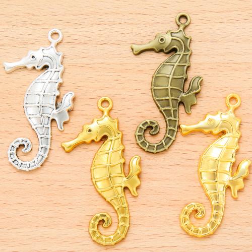 Pendentifs animaux en alliage de zinc, hippocampe, Placage, DIY, plus de couleurs à choisir, 100PC/sac, Vendu par sac