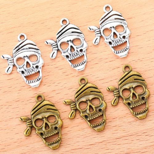 Zinklegering Skull Hangers, Zinc Alloy, Schedel, plated, DIY, meer kleuren voor de keuze, 28x19mm, 100PC/Bag, Verkocht door Bag