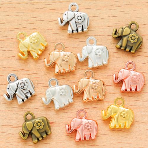 Pendentifs animaux en alliage de zinc, éléphant, Placage, DIY, plus de couleurs à choisir, 12x12mm, 100PC/sac, Vendu par sac