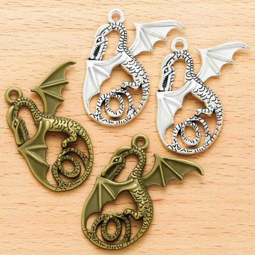 Pendentifs animaux en alliage de zinc, dragon, Placage, DIY, plus de couleurs à choisir, 37x31mm, 100PC/sac, Vendu par sac