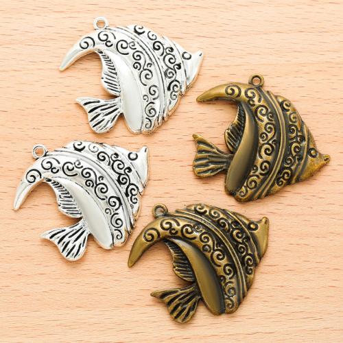 Tibetan Style Animal Pendants, Fish, plated, DIY, more colors for choice, 37x35mm, 100PC/Bag, Sold By Bag