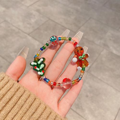 Christmas Holiday Bracelet Plastic Christmas Design & fashion jewelry & for woman Length Approx 17 cm Sold By PC