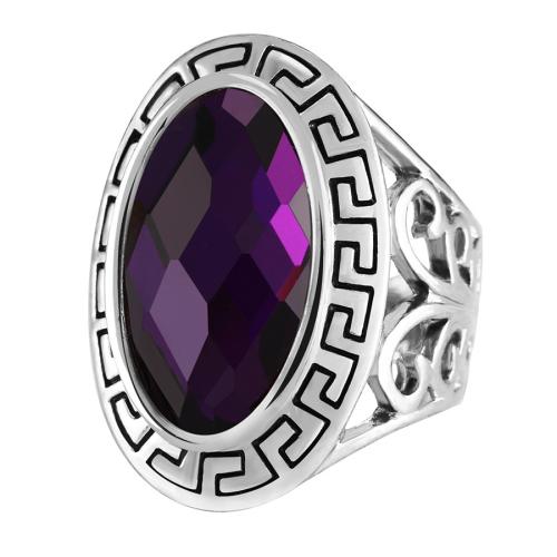 Tibetan Style Finger Ring, with Glass, platinum color plated, fashion jewelry & different size for choice & for man, more colors for choice, Sold By PC