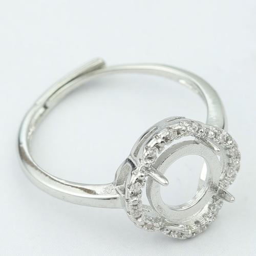 Brass Bezel Ring Base Cupronickel DIY & micro pave cubic zirconia Sold By PC