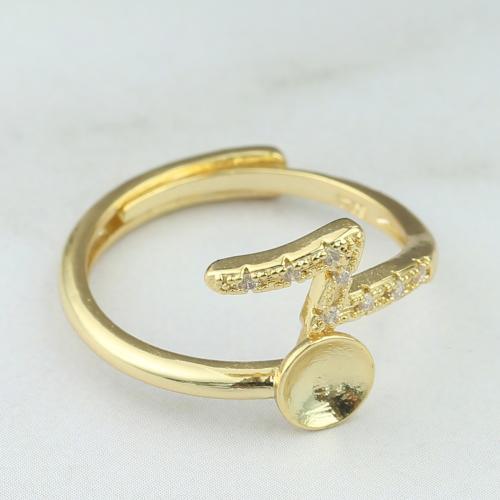 Brass Bezel Ring Base, DIY & different styles for choice & micro pave cubic zirconia, Sold By PC