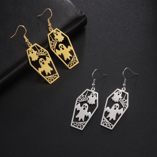 Stainless Steel Drop Earring, 304 Stainless Steel, plated, Halloween Design & for woman, more colors for choice, Sold By Pair