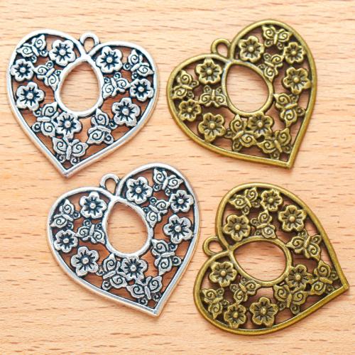 Zinc Alloy Heart Pendants plated DIY Sold By Bag