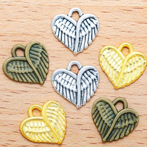 Tibetan Style Heart Pendants, plated, DIY, more colors for choice, 13x13mm, 100PCs/Bag, Sold By Bag