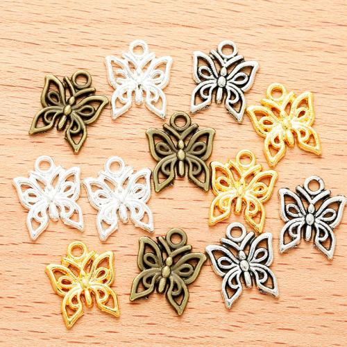 Tibetan Style Animal Pendants, Butterfly, plated, DIY, more colors for choice, 14x12mm, 100PCs/Bag, Sold By Bag