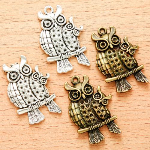 Zinc Alloy Animal Pendants Owl plated DIY Sold By Bag