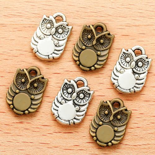 Zinc Alloy Animal Pendants Owl plated DIY Sold By Bag