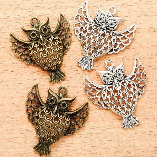 Zinc Alloy Animal Pendants Owl plated DIY Sold By Bag