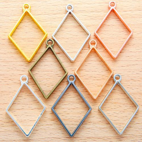 Zinc Alloy Pendants Rhombus plated DIY Sold By Bag