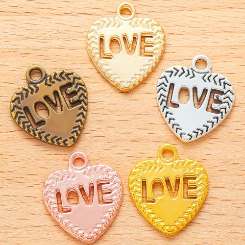 Tibetan Style Heart Pendants, plated, DIY, more colors for choice, 20x18mm, 100PCs/Bag, Sold By Bag