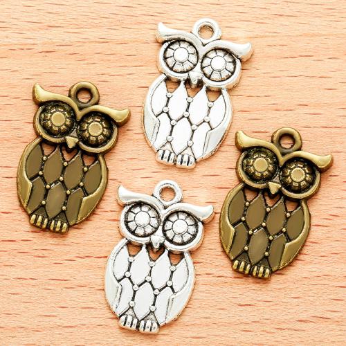 Tibetan Style Animal Pendants, Owl, plated, DIY, more colors for choice, 22x14mm, 100PCs/Bag, Sold By Bag