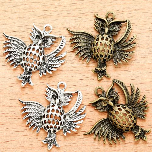 Zinc Alloy Animal Pendants Owl plated DIY Sold By Bag