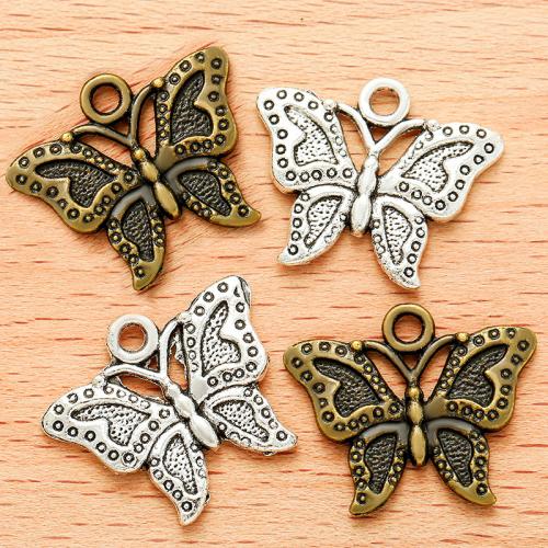 Pendentifs animaux en alliage de zinc, papillon, Placage, DIY, plus de couleurs à choisir, 23x19mm, 100PC/sac, Vendu par sac