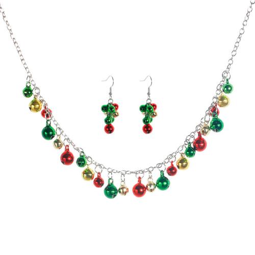 Tibetan Style Jewelry Set, earring & necklace, with 5cm extender chain, 2 pieces & Christmas Design & fashion jewelry & for woman, Length:Approx 40 cm, Sold By Set