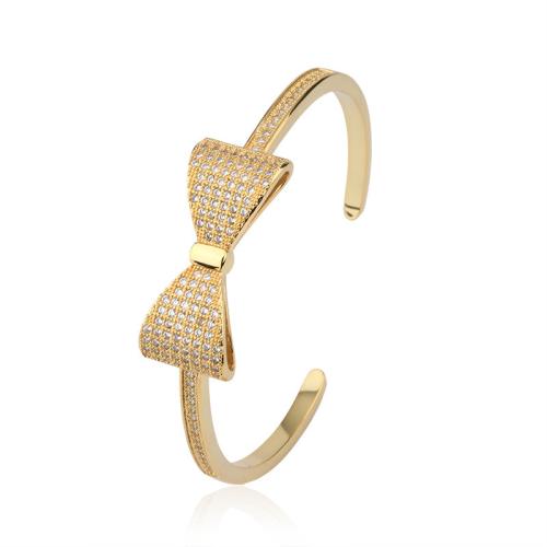 Brass Bracelet & Bangle Cupronickel fashion jewelry & for woman & with rhinestone Inner Approx 55mm Sold By PC