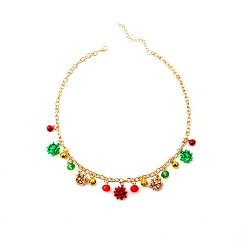 Christmas Necklaces, Tibetan Style, with 6.5cm extender chain, Christmas Design & fashion jewelry & for woman, golden, Length:Approx 40 cm, Sold By PC