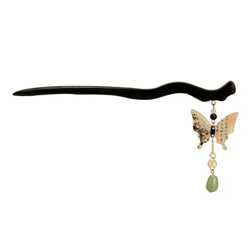 Hair Stick Wood & for woman black 180mm Sold By PC