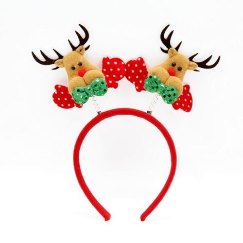 Christmas Headband Plastic with Cloth Christmas Design & for woman Sold By PC