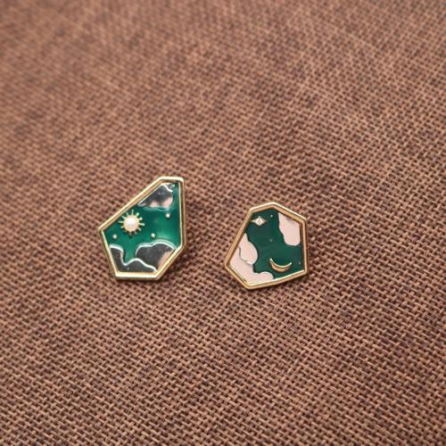 Pendientes de Perno de Aleación de Zinc, Joyería & para mujer, verde, Vendido por Par