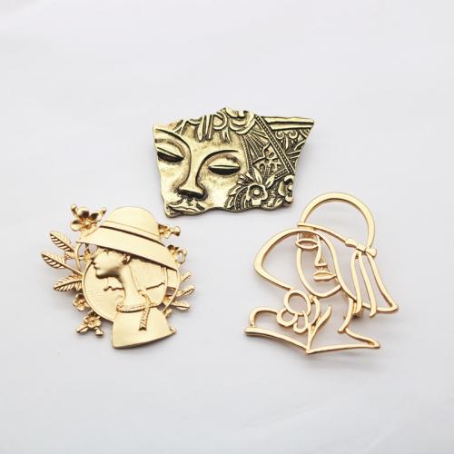 Broches de liga de zinco, Vario tipos a sua escolha & para mulher, dourado, vendido por PC