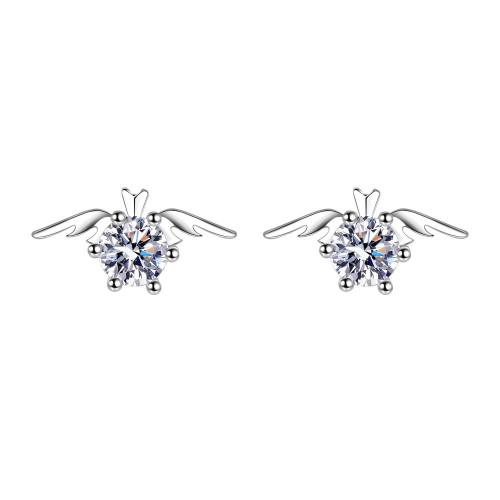 Cubic Zirconia Micro Pave Brass Earring fashion jewelry & micro pave cubic zirconia & for woman Sold By Pair