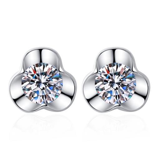 Boucles d'oreilles en laiton zircon cubique pavent, bijoux de mode & pavé de micro zircon & pour femme, 7.76x8.26mm, Vendu par paire