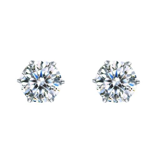 Cubic Zirconia Micro Pave Brass Earring, fashion jewelry & different size for choice & micro pave cubic zirconia & for woman, Sold By Pair