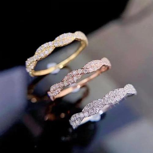 Cubic Zirconia Micro Pave Brass Ring, different size for choice & micro pave cubic zirconia & for woman, more colors for choice, Sold By PC