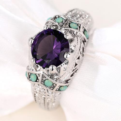 Zinc Alloy Finger Ring with Glass fashion jewelry & for woman Sold By PC