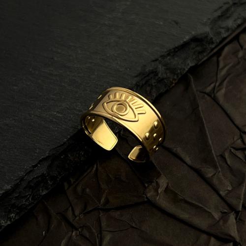 Stainless Steel Finger Ring, 304 Stainless Steel, fashion jewelry & Unisex, golden, Sold By PC