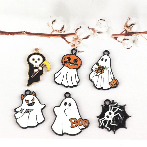 Fashion Halloween vedhæng, Zinc Alloy, forgyldt, Halloween Design & Anden figur til valg & du kan DIY & emalje, flere farver til valg, nikkel, bly & cadmium fri, Ca. 100pc'er/Bag, Solgt af Bag