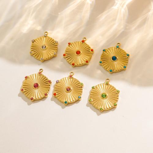 Tibetan Style Pendants, Hexagon, Vacuum Ion Plating, DIY & with rhinestone, more colors for choice, 17x17mm, Sold By PC