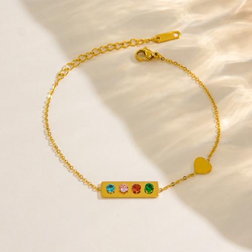 Pulsera de Acero Inoxidable, acero inoxidable 304, con perla & cúbica circonia & Nácar, Joyería & diverso tamaño para la opción & para mujer, más colores para la opción, Vendido por UD