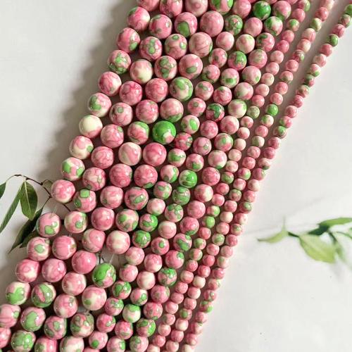 Rain Flower Stone Beads, Round, DIY & different size for choice, more colors for choice, Sold By Strand